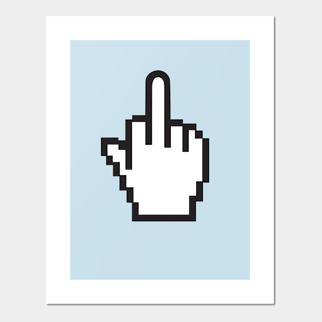 Pixelated Middle Finger T-Shirt - You - Posters and Art Prints | TeePublic